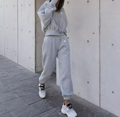 Gray Hoodie and Jogger Set